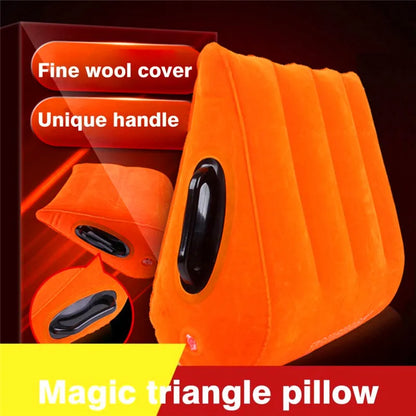 Inflatable wedge pillow – adjustable support cushion, orange with black handle, UpTrend Deals on Tampa Home & Garden Store