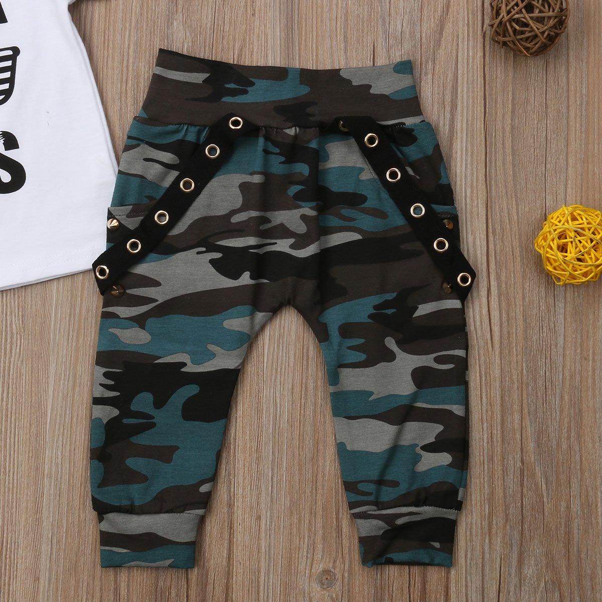 Stevvex camouflage baby pants with black grommet strap panels on Tampa Home & Garden Store