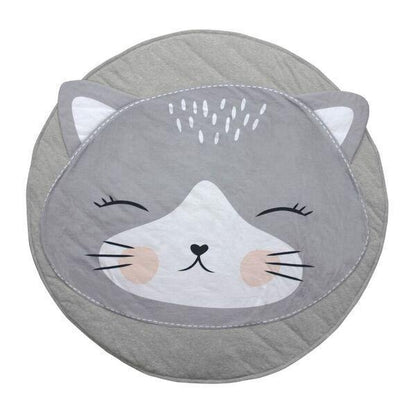 Creative Elephant Design Baby Play Mat round cotton play mat with gray cat face Stevvex on Tampa Home & Garden Store