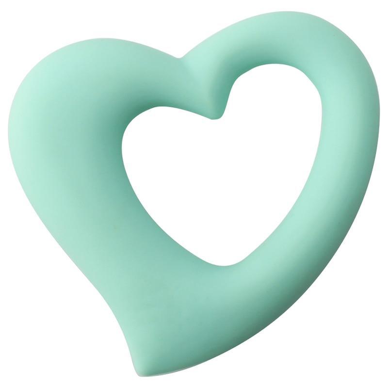 Baby silicone teether heart-shaped mint green Stevvex on Tampa Home & Garden Store