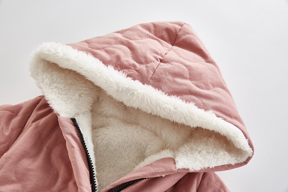 Stevvex pink quilted baby hooded jacket with thick white fleece lining on Tampa Home & Garden Store