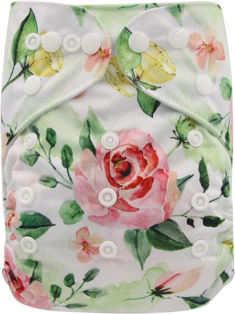 Baby cloth diaper Stevvex floral print waterproof pocket diaper with white snaps unisex on Tampa Home & Garden Store