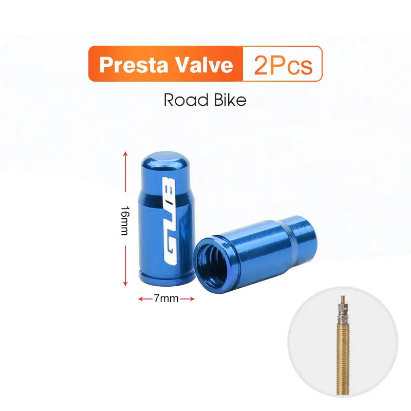 Aluminum valve stem caps blue 2pcs by BikerZoneZ for road bikes on Tampa Home & Garden Store