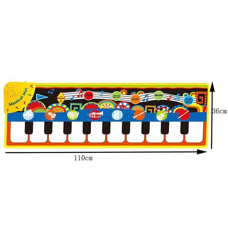 Baby Electronic Music Piano Play Mat Stevvex, 8 instrument modes, colorful keyboard 110x36 cm on Tampa Home & Garden Store