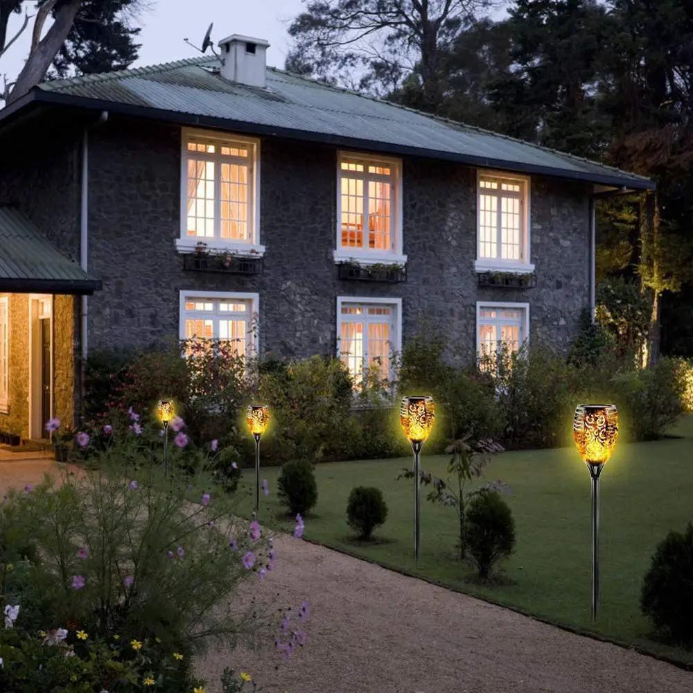 Led Solar Flame Torch for Yard and Garden Pathway