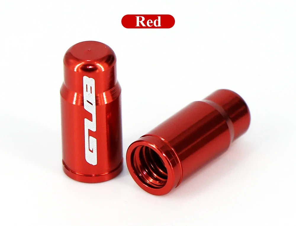 Aluminum valve stem caps red set of 2 with BikerZoneZ branding on Tampa Home & Garden Store