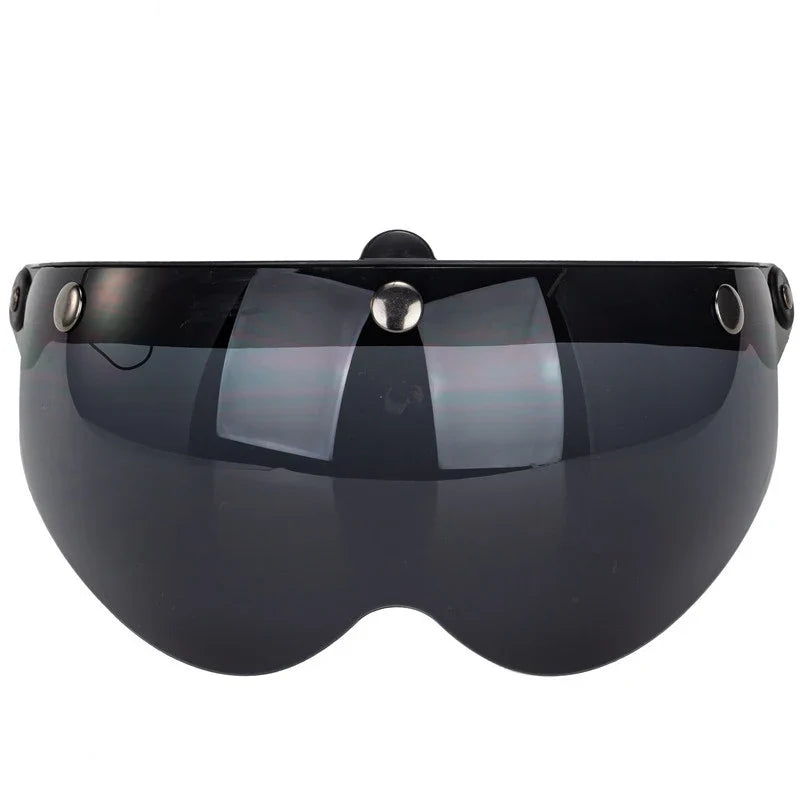 Universal 3-Snap Visor for Open-Face Helmet, BikerZoneZ, dark reflective shield on Tampa Home & Garden Store