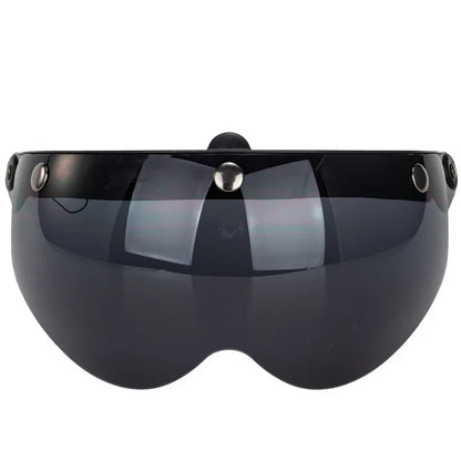 Universal 3-Snap Visor for Open-Face Helmet, BikerZoneZ, dark reflective shield on Tampa Home & Garden Store
