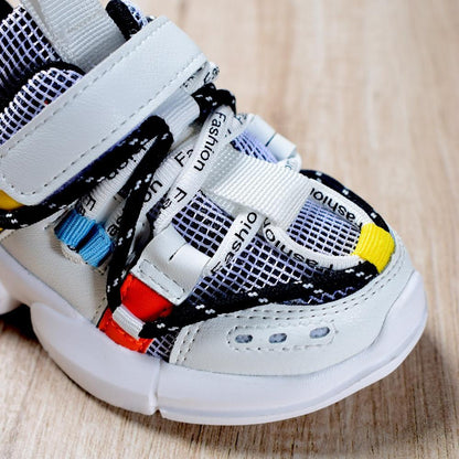 Stevvex toddler sneakers white mesh with colorful overlays breathable kids shoes Tampa Store on Tampa Home & Garden Store