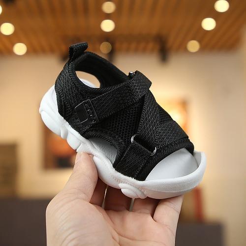 Stevvex baby sandal black mesh with white sole for infant/toddler on Tampa Home & Garden Store