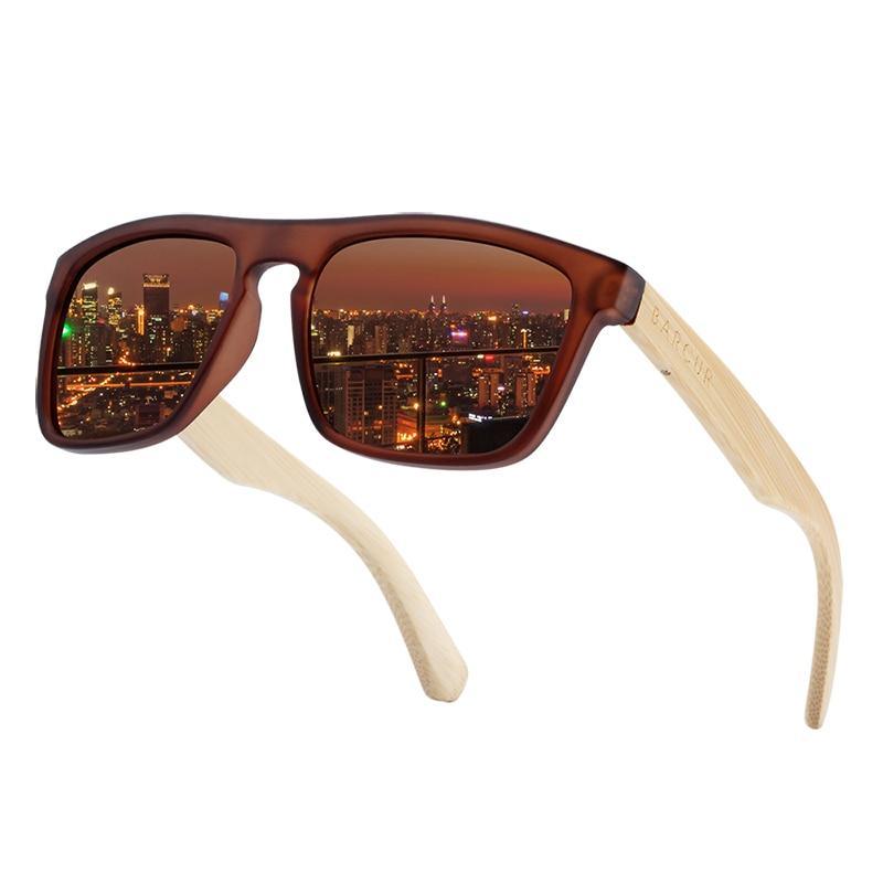 Stevvex bamboo wood sunglasses with brown lenses and ivory arms retro classic UV400 on Tampa Home & Garden Store
