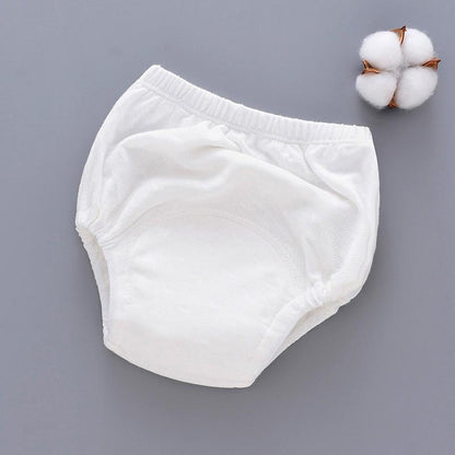 Baby training pants cloth diaper cover white breathable 6-layer gauze with elastic legs on Tampa Home & Garden Store