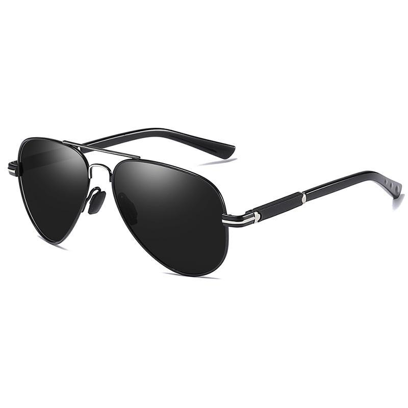Stevvex aviator sunglasses polarized, black lenses with metal frame, UV400 protection on Tampa Home & Garden Store