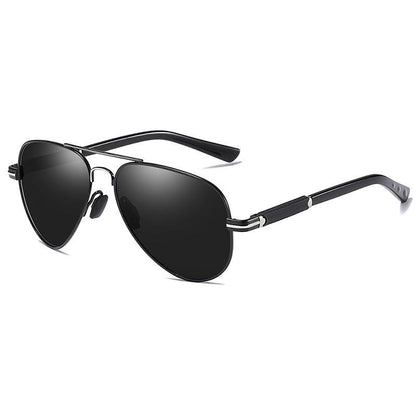 Stevvex aviator sunglasses polarized, black lenses with metal frame, UV400 protection on Tampa Home & Garden Store