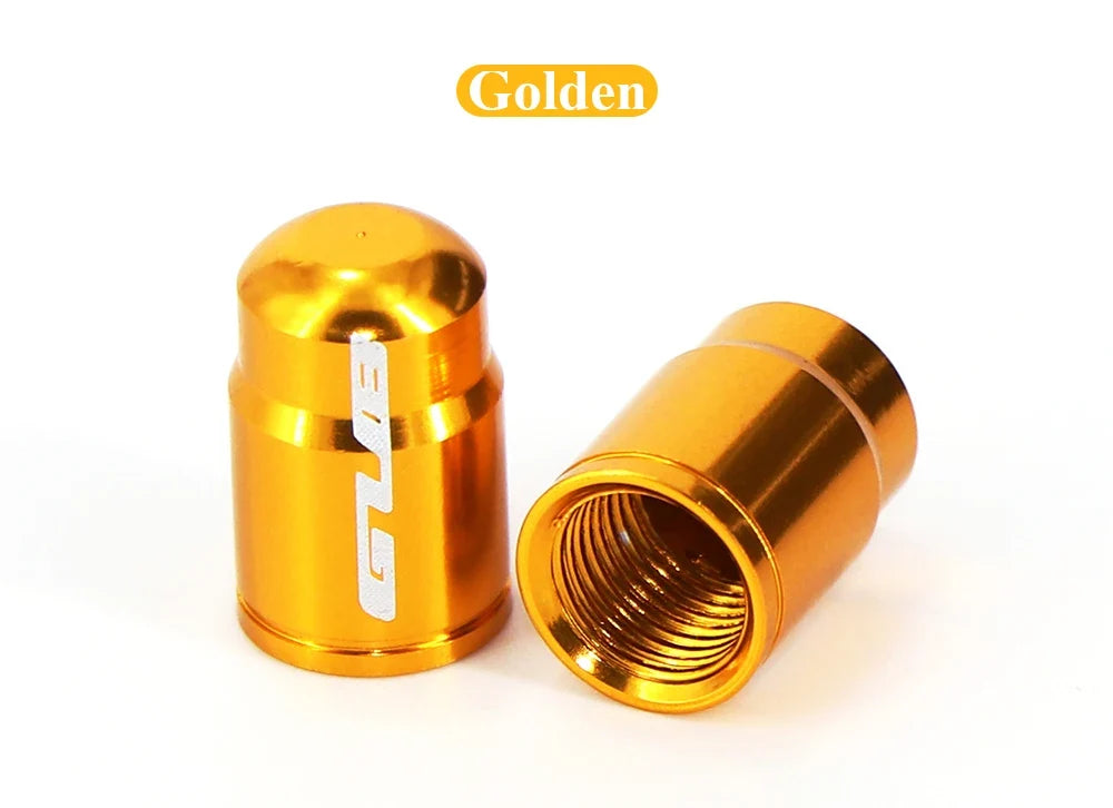 Aluminum valve stem caps set of 2 in gold anodized finish by Golden on Tampa Home & Garden Store
