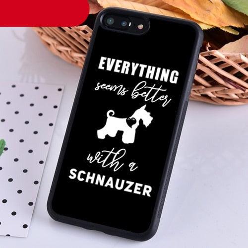 Stevvex dog phone case for iPhone ultra-thin silicone anti-scratch with Schnauzer silhouette on Tampa Home & Garden Store