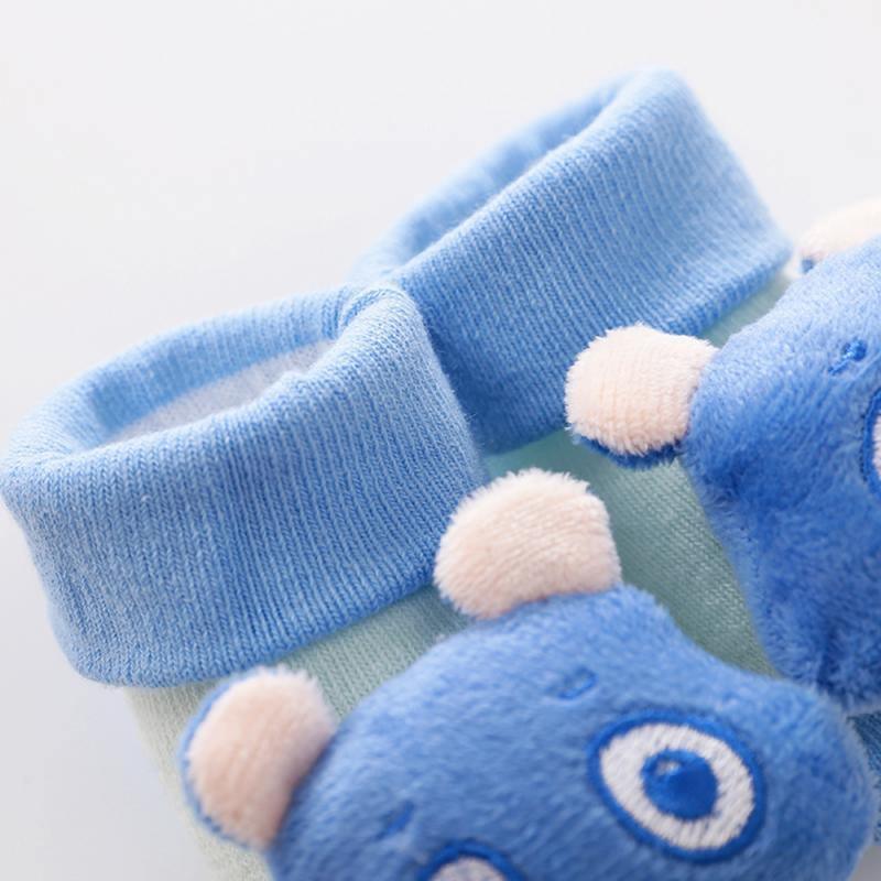 Stevvex blue plush bear toddler non-slip cotton sock for babies and kids on Tampa Home & Garden Store