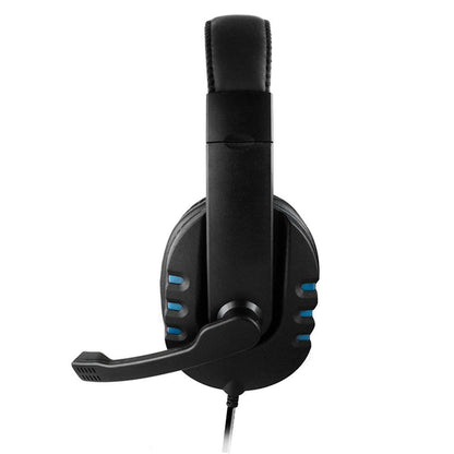 Stevvex gaming headset black wired 3.5mm with adjustable mic and blue accents on Tampa Home & Garden Store