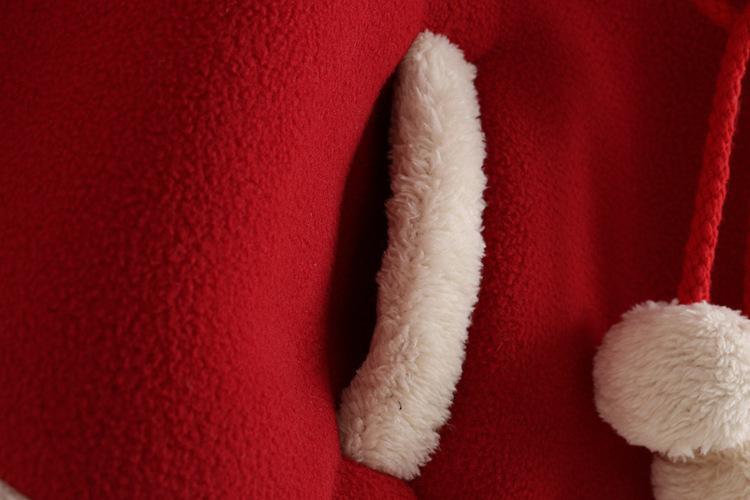 New Year Baby Reindeer hooded parka red with white faux-fur trim for babies Stevvex Parkas on Tampa Home & Garden Store