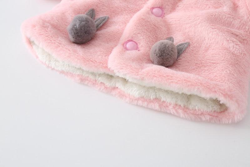 Princess baby girls pink thick plush cloak coat with floral accents and white lining Stevvex on Tampa Home & Garden Store