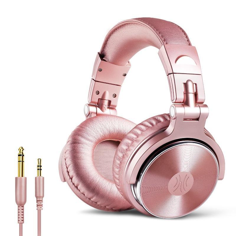 Studio Pro DJ headphones by Stevvex rose gold wired stereo headset with cushioned ear cups on Tampa Home & Garden Store