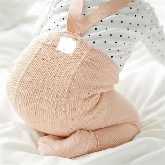 Newborn baby pants high waist cross belt pink ribbed knit by Stevvex for Baby & Toddler Bottoms on Tampa Home & Garden Store