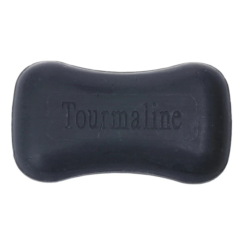 Tourmaline soap bar by Silcy Skin, black bamboo charcoal anti-acne skincare bar on Tampa Home & Garden Store