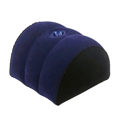 Inflatable wedge pillow with plush blue cover and black base for support UpTrend Deals on Tampa Home & Garden Store
