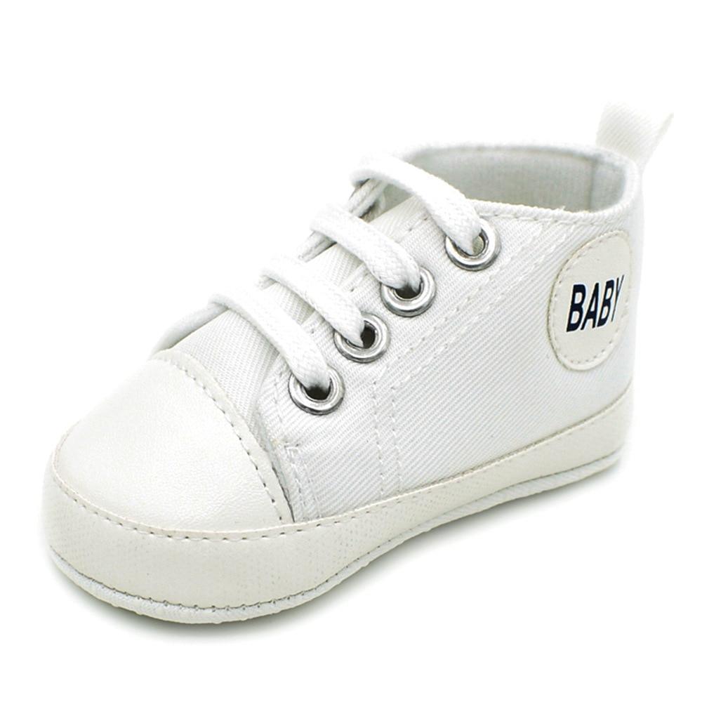 Stevvex white canvas baby first walkers sneaker with lace-up and anti-slip sole on Tampa Home & Garden Store
