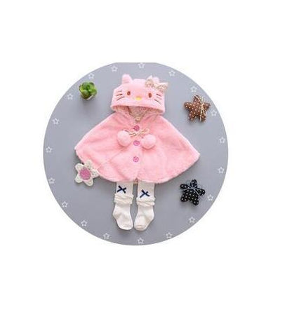 Stevvex pink fleece baby coat with cat-ear hood and 1 pair of white socks on Tampa Home & Garden Store