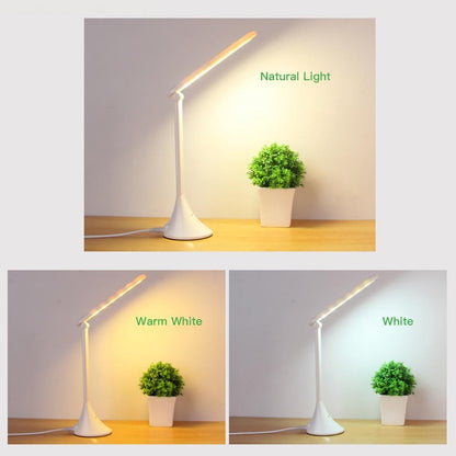 STEVVEX white LED touch desk lamp, foldable USB powered, dimmable eye protection light on Tampa Home & Garden Store