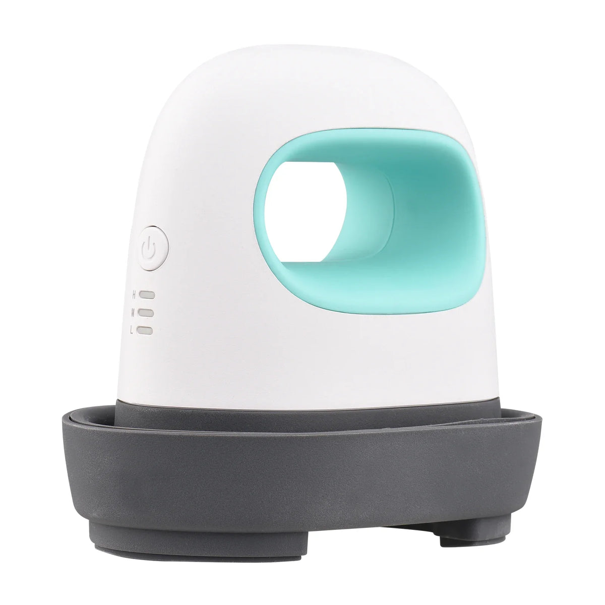 Mini Heat Press for T-Shirts, white body with turquoise handle, compact iron-on press on Tampa Home & Garden Store