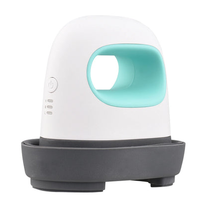Mini Heat Press for T-Shirts, white body with turquoise handle, compact iron-on press on Tampa Home & Garden Store