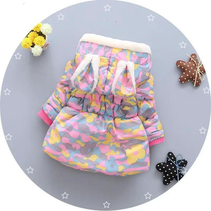 Lux Hooded Cotton Jacket for Baby Girls in Winter