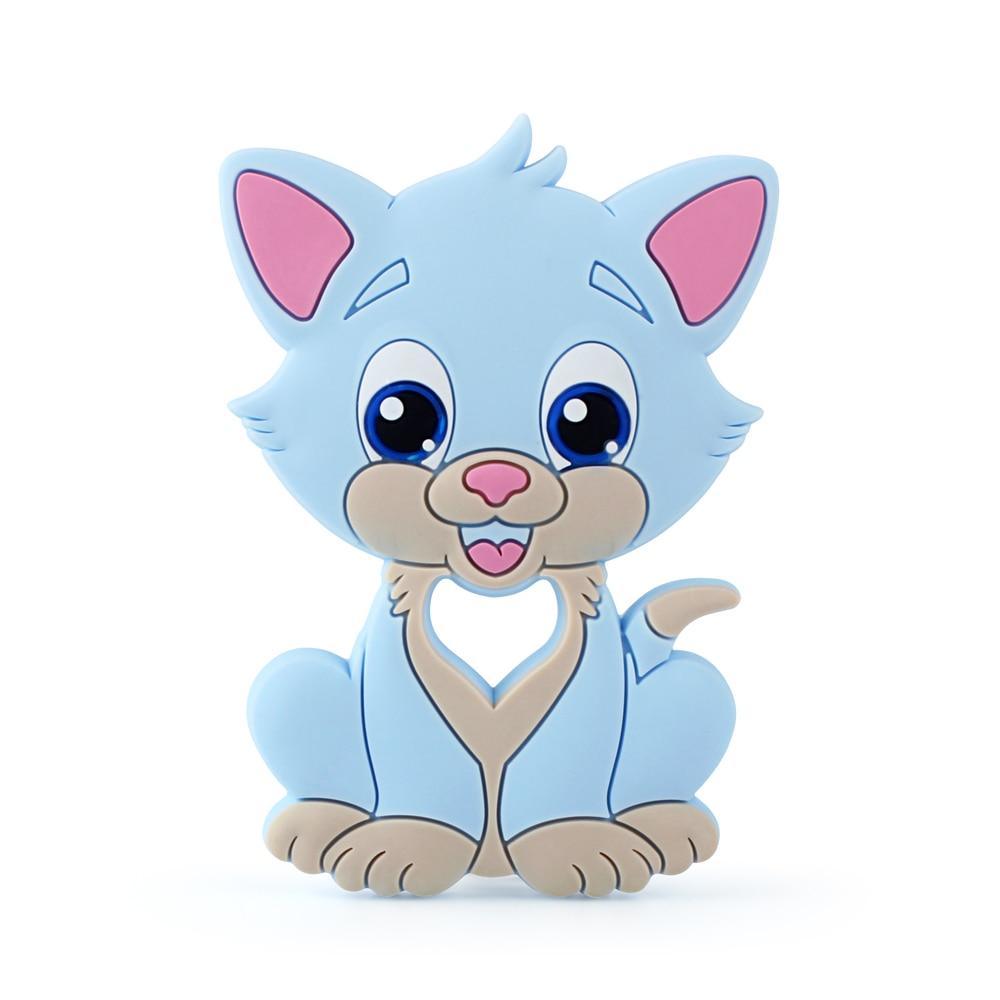 Stevvex baby silicone teether blue dog figure with beige tummy for babies on Tampa Home & Garden Store