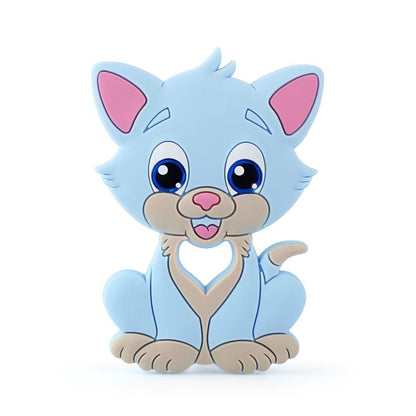 Stevvex baby silicone teether blue dog figure with beige tummy for babies on Tampa Home & Garden Store
