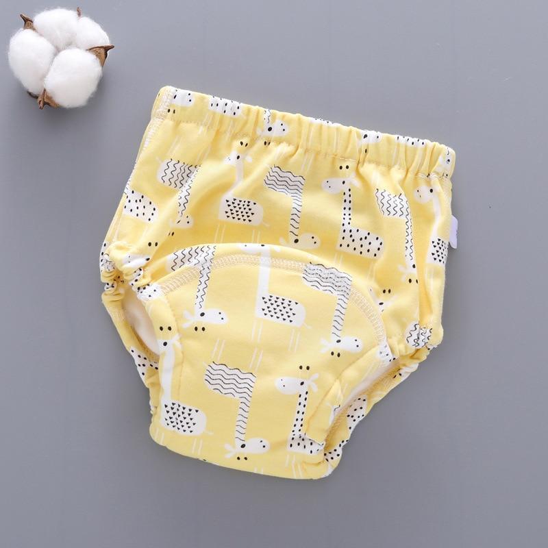 Stevvex baby training pants cloth diaper, yellow gauze giraffe print, reusable nappies on Tampa Home & Garden Store