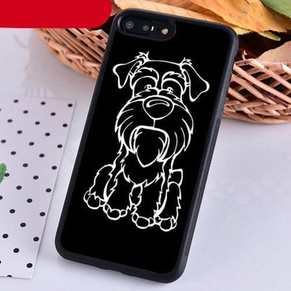 Dog phone case for iPhone Stevvex ultra-thin black silicone with white outlined dog on Tampa Home & Garden Store