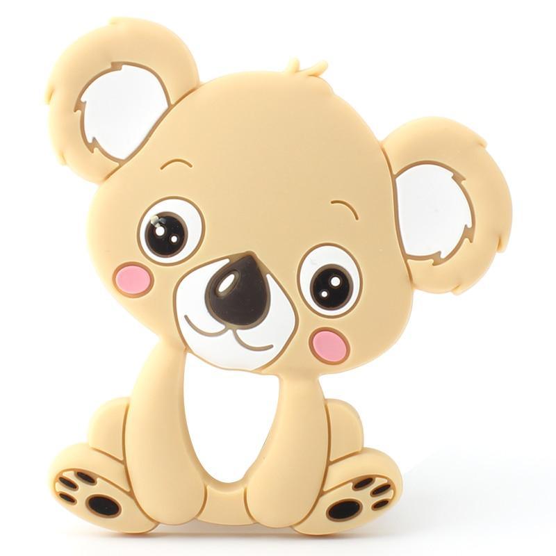 Stevvex baby animal silicone teether koala, beige, soft silicone teething toy for babies on Tampa Home & Garden Store