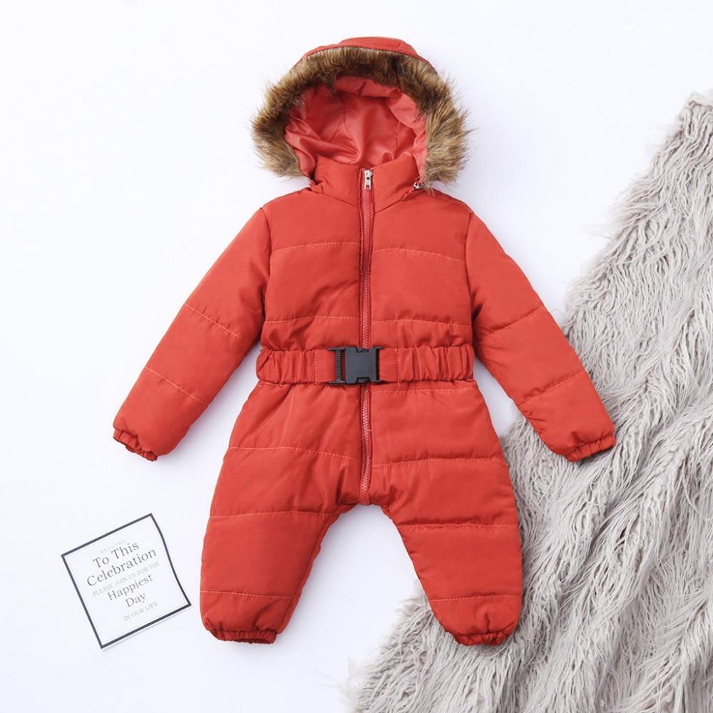 Stevvex infant red hooded snowsuit with fur trim and belted waist on Tampa Home & Garden Store
