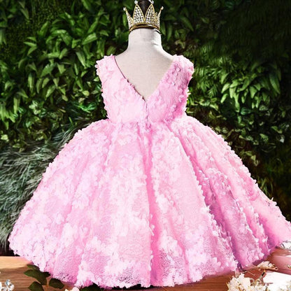 Stevvex pink lace tutu dress for baby girl, princess party gown with voluminous tulle skirt on Tampa Home & Garden Store