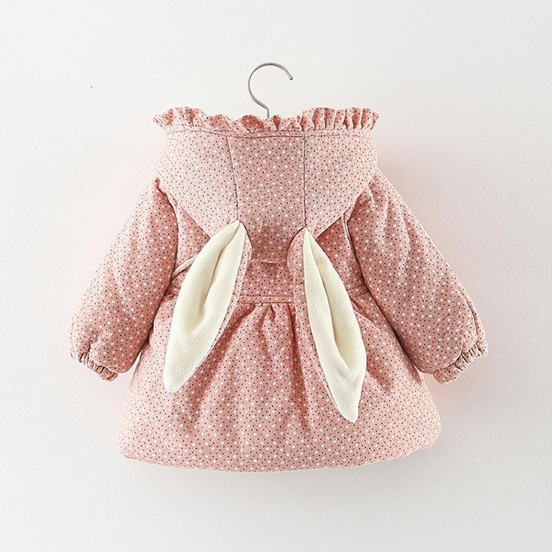 Newborn girl cotton-padded hooded jacket by Stevvex with floral pattern and bunny ears on Tampa Home & Garden Store