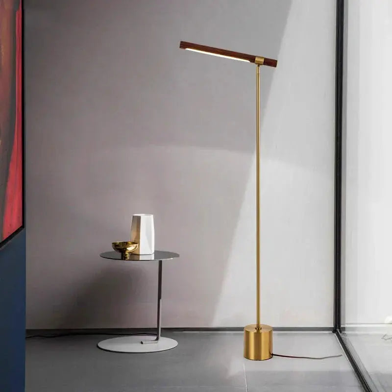 DecorBites Linear Wood LED Floor Lamp Modern Loft