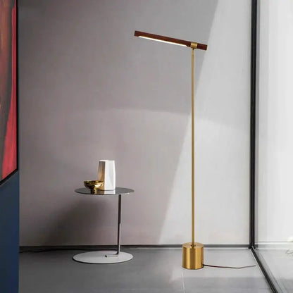 DecorBites Linear Wood LED Floor Lamp Modern Loft