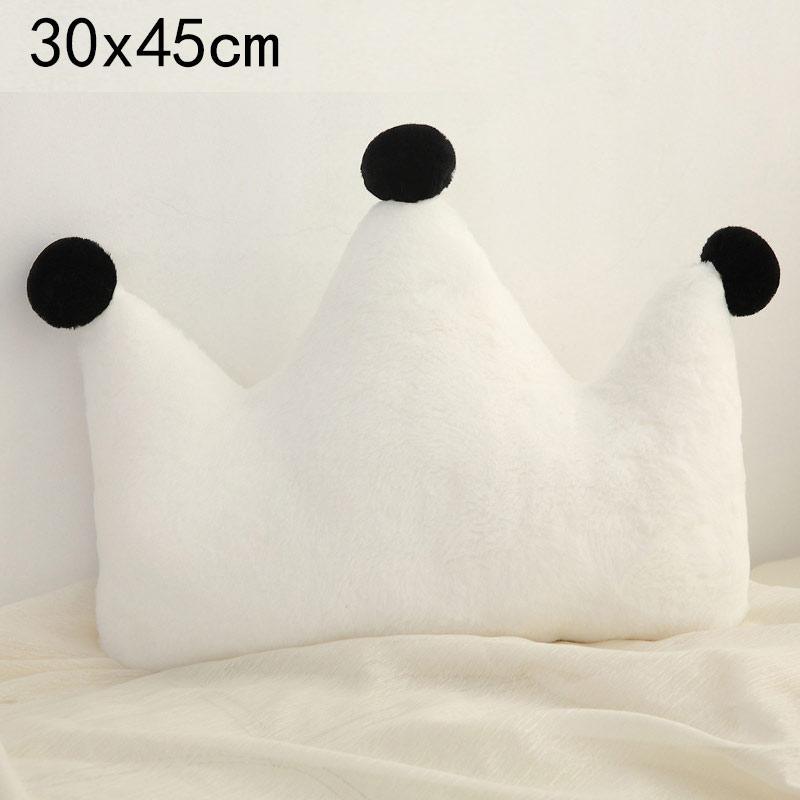 Stevvex white plush crown nursing pillow for babies with black pom toppers on Tampa Home & Garden Store