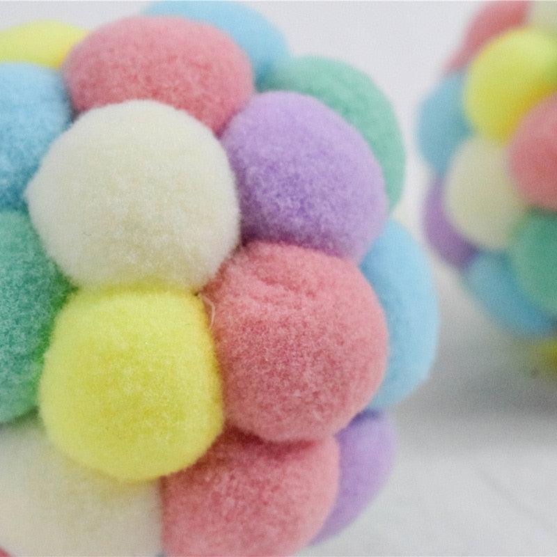 Plush multicolor pet toy ball cluster Stevvex for cats and dogs on Tampa Home & Garden Store