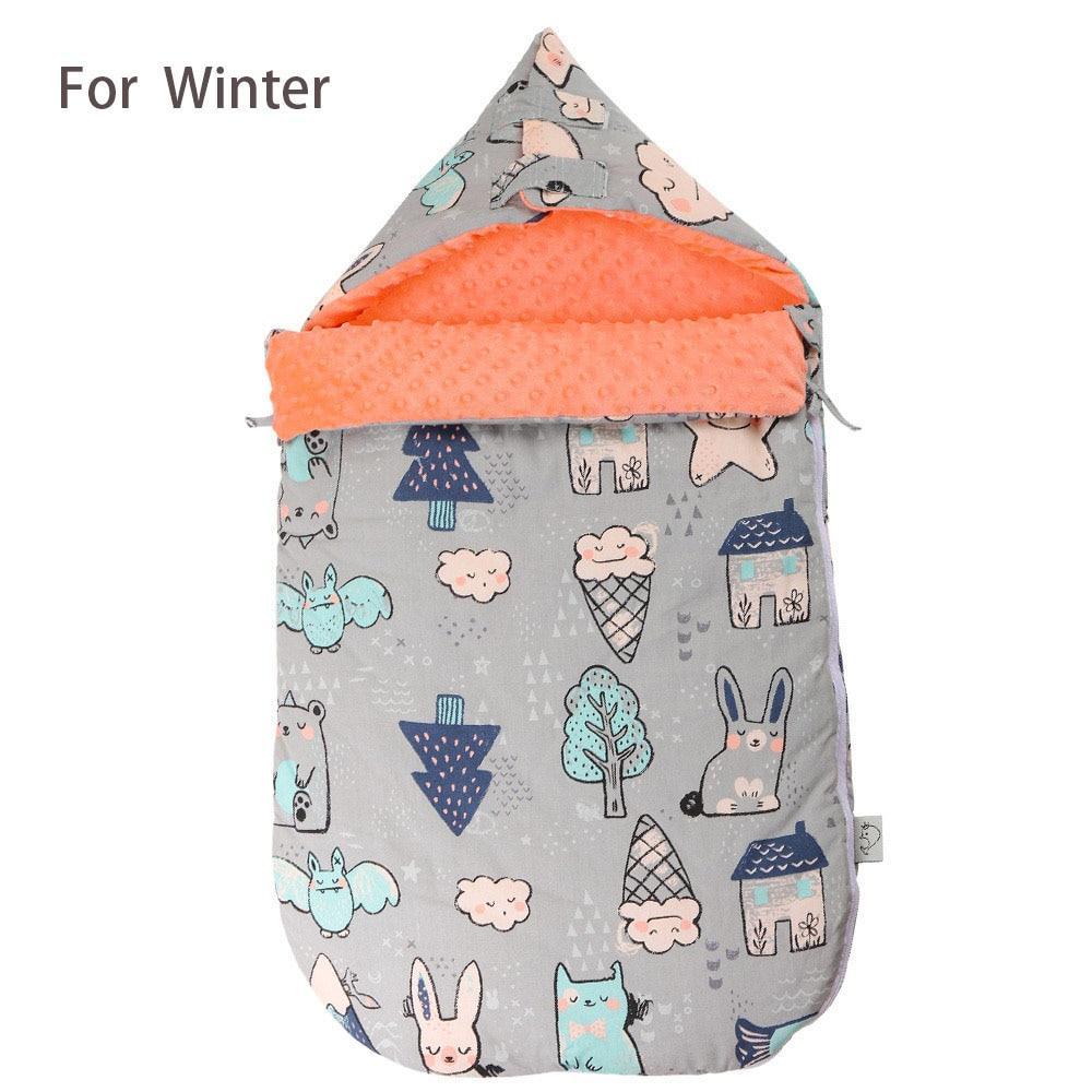 Newborn baby envelope cocoon swaddle sleeping bag by Stevvex with orange fleece on Tampa Home & Garden Store