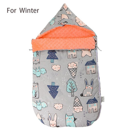 Newborn baby envelope cocoon swaddle sleeping bag by Stevvex with orange fleece on Tampa Home & Garden Store