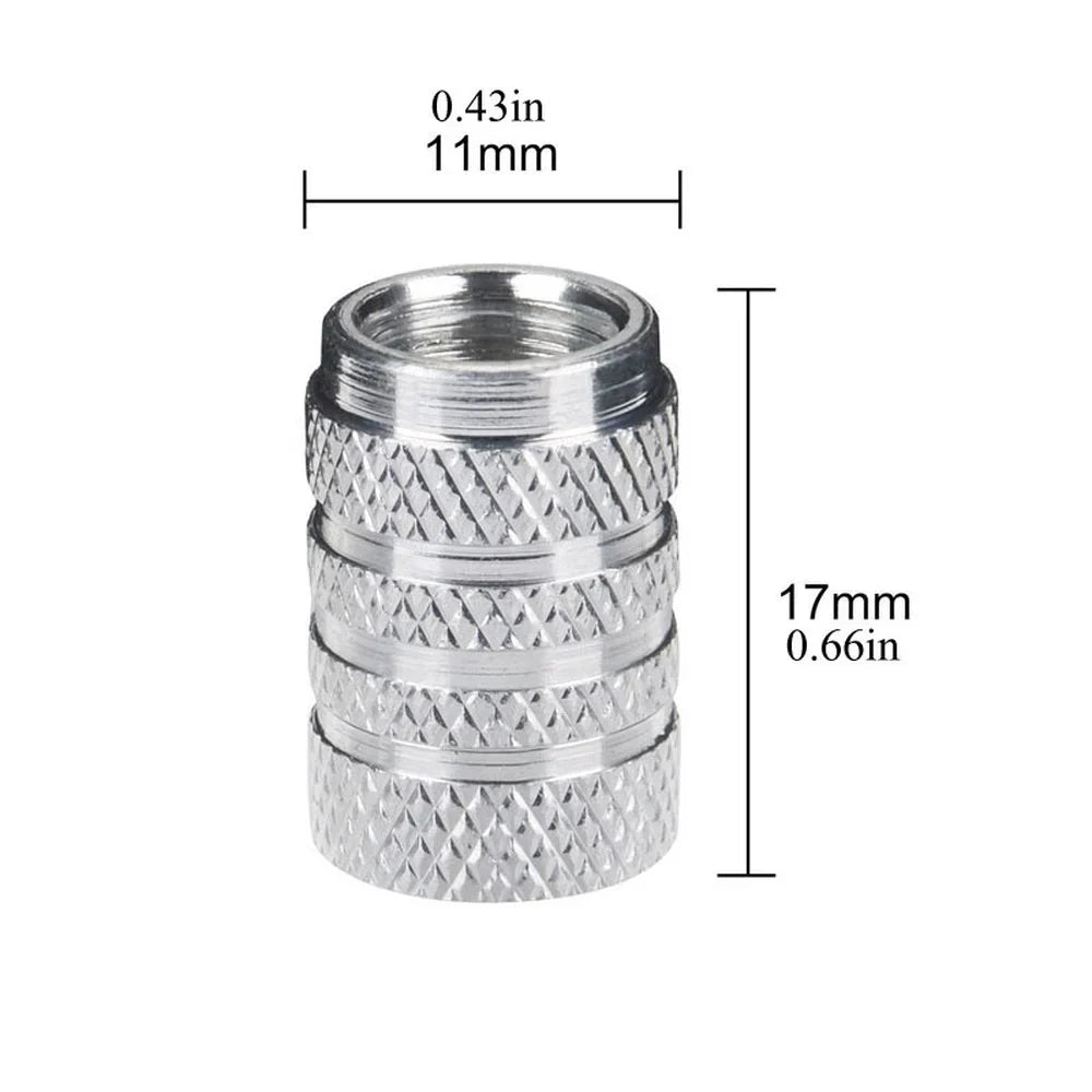 4-pack chrome knurled valve stem caps by BikerZoneZ, motor vehicle tire accessories on Tampa Home & Garden Store