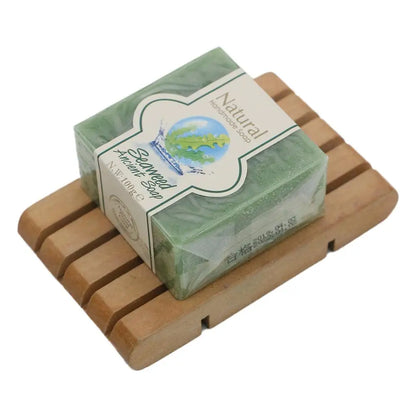 Silcy Skin bamboo charcoal soap bar natural handmade with volcanic mud and sea salt 85g green on Tampa Home & Garden Store